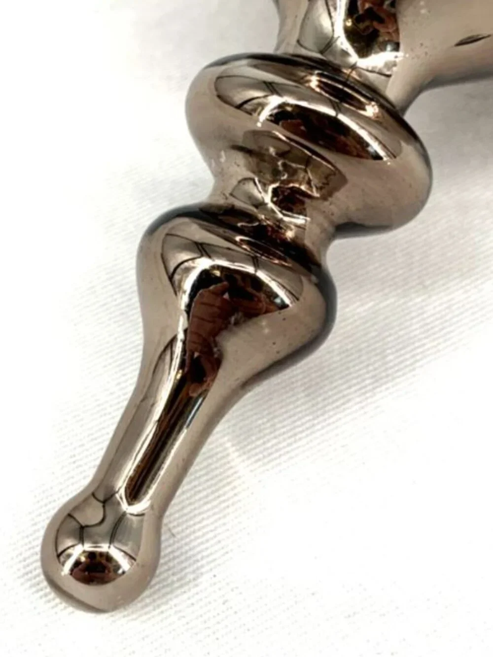 Blown Glass Finial Drop Christmas Ornament Silver 7